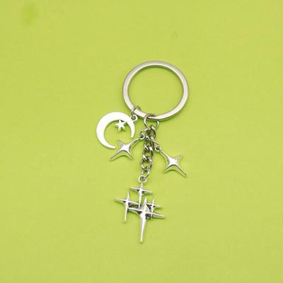 DIY Creative Metal Star Moon Pendant Keychain and Bag Decoration