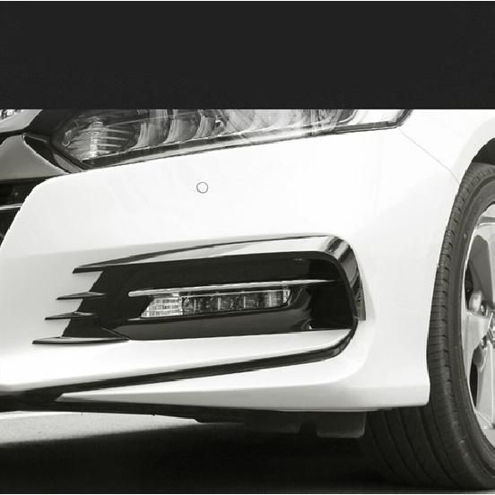 New Front Fog Light Lamp Eyebrow Cover Trims For 2018-20 Honda Accord Black DNN