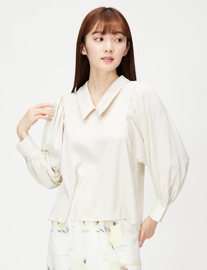 [JILL by JILL STUART] Bluse mit langem Spitzkragen und Schal