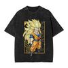 Anime Dragon Ball Printed Tshirt Mens and Womens Washed Tshirt High Quality Vintage Cotton Tshirt Harajuku Tops