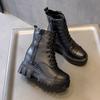New Non-slip Warm Velvet Martin Boots Women's Inner Height Increase Hair Locomotive Boots Casual Thick Short Boots
