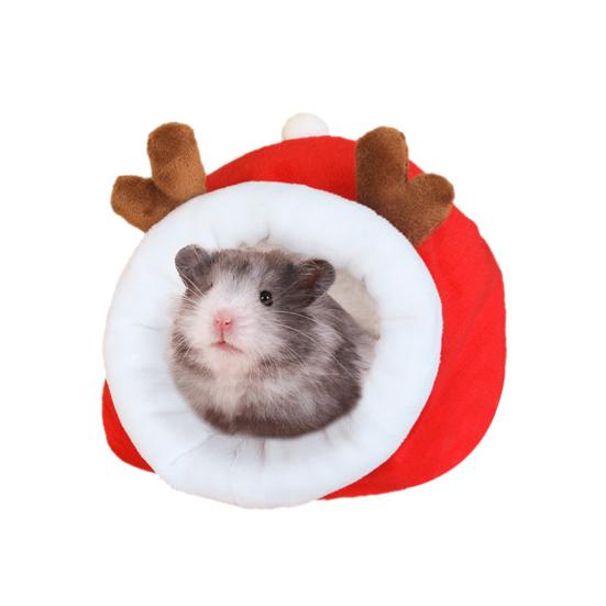 Guinea Pig Bed Warm Fleece Rabbit Hideout Hamster Nest Small Pet Sleep Bed Autumn Winter House Cage Accessories for Hedgehog Squirrel