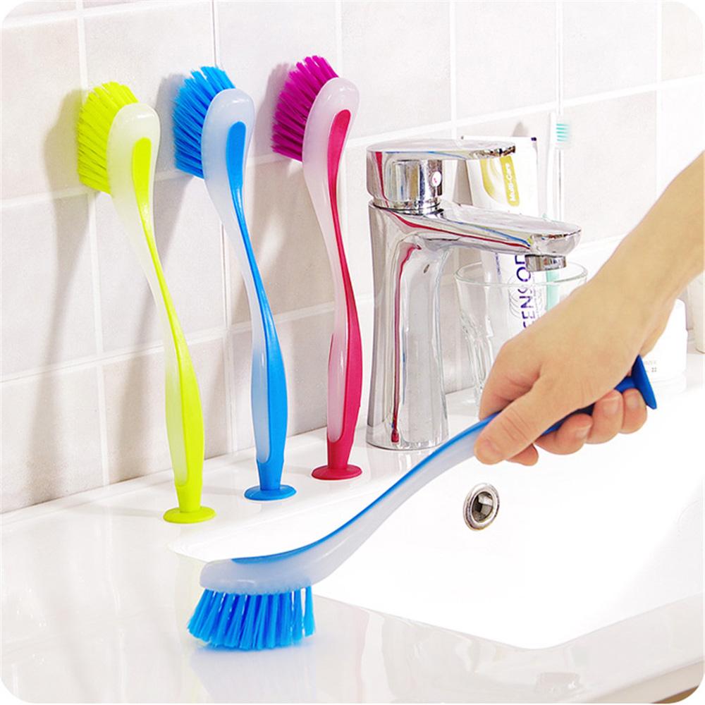 Suction Cup Bowl Household Vertical Pot Brush Cleaning Brush Kitchen Accessories Washing Tool
