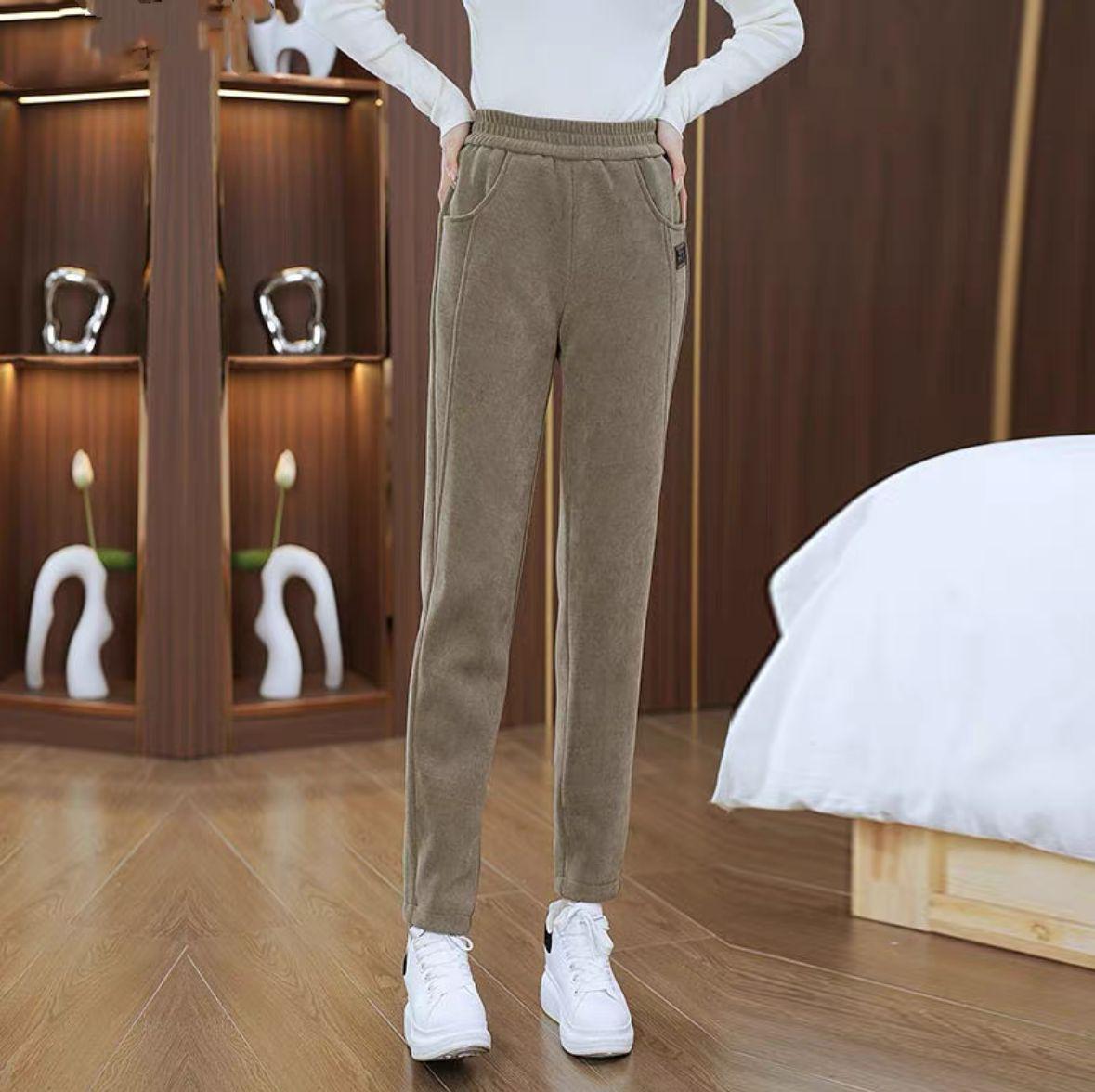 

2024 Слім Теплі Вельветові Штани Гаремного Типу з Високою Посадкою для Осені/Зими 3XL 105-125 Jin