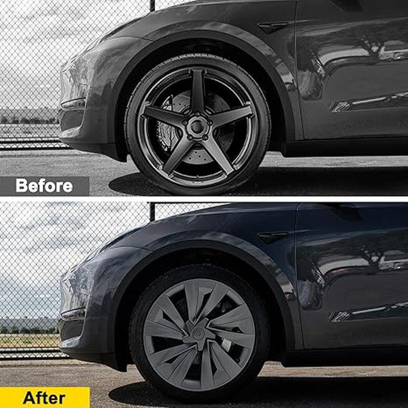 19" Black Wheel Cover for 2025-2026 Tesla Model Y Facelift