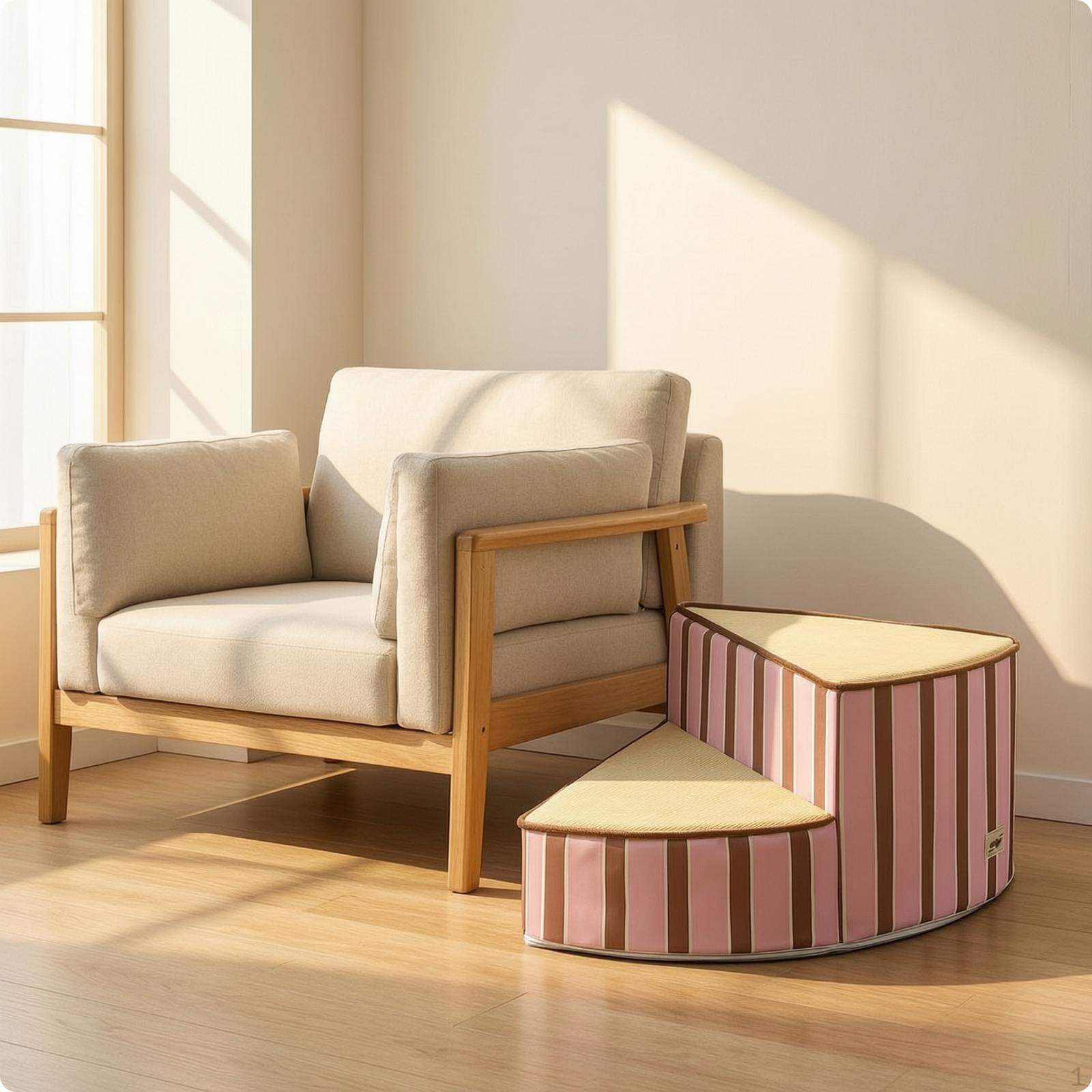 Dog Stairs with Washable Cover Cushioned