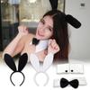 Black Bunny Ears Headband for Easter Rabbit Cosplay Halloween Costume Playboy Bunny Prop Headband Set for Parties