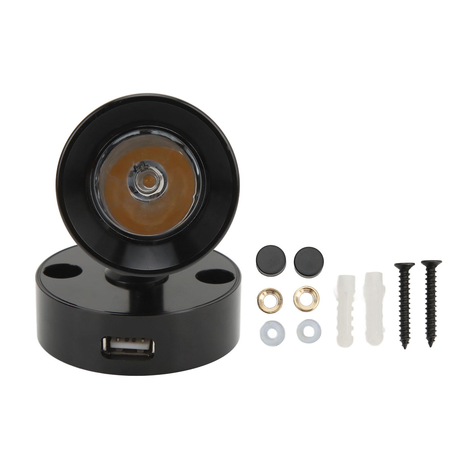 

Светодиодный светильник для чтения на колесах, кнопка регулировки яркости, USB-порт, настенное крепление, внутреннее освещение автомобиля для Black Warm White