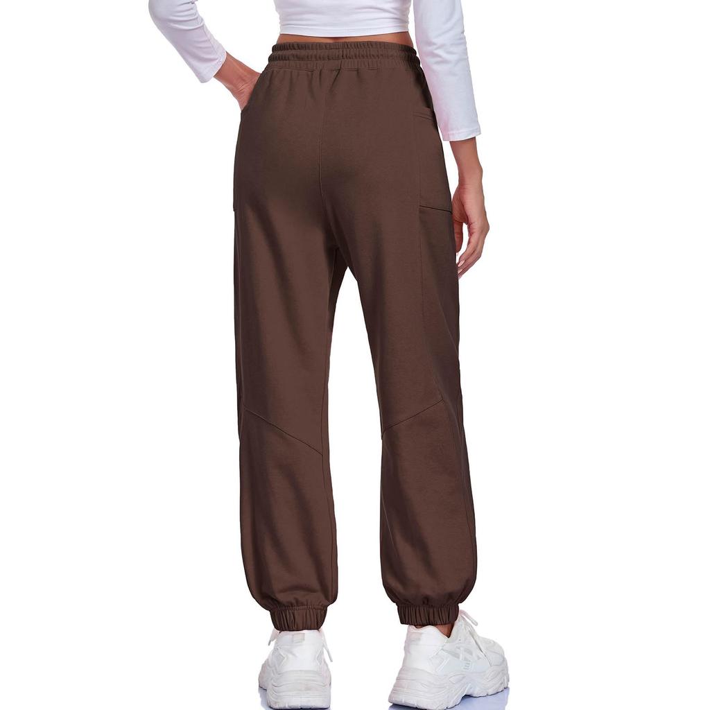 Damen High Waist Jogginghose Jogger Kordelzug Hose Unterteile