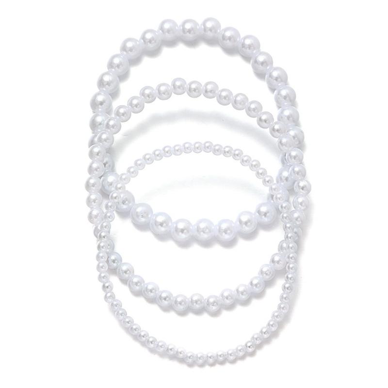 

Handmade Pearls Beads Anklets Bead Ankle Bracelet Foot Chain Anklet Beach Ankle Jewelry Pearls Anklets for Wedding Party 1 білий