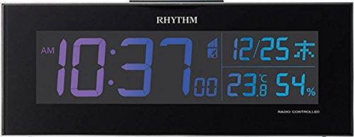 RHYTHM Iroria Alarm Clock, Radio-Controlled, Digital, Gradient LED, 365-Color Display, AC Powered, White, 8RZ173SR03