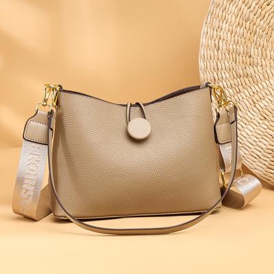 Borsa a mano in morbida pelle di mucca di alta qualità Borsa a tracolla a tracolla con tracolla a secchiello da donna di lusso Borsa a tracolla in vera pelle di moda femminile