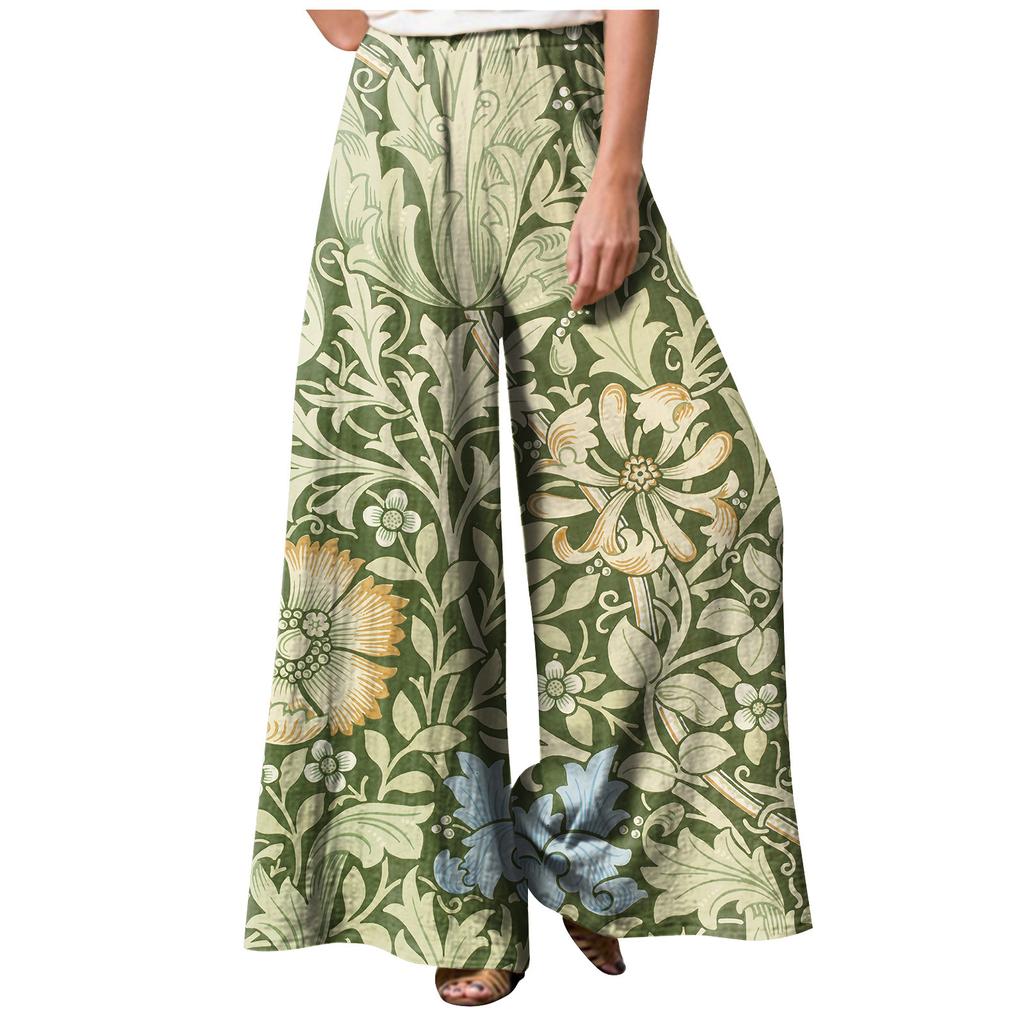 Modische, lockere Hose mit bedruckten Nähten und atmungsaktivem Stoff für Damen