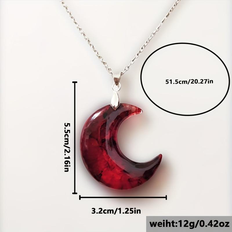 [Creative Moon-Shaped Necklace] Synthetic Moon-Shaped Pendant Necklace | for Party, Evening Wear, Daily Outfits, and Holiday Gifts