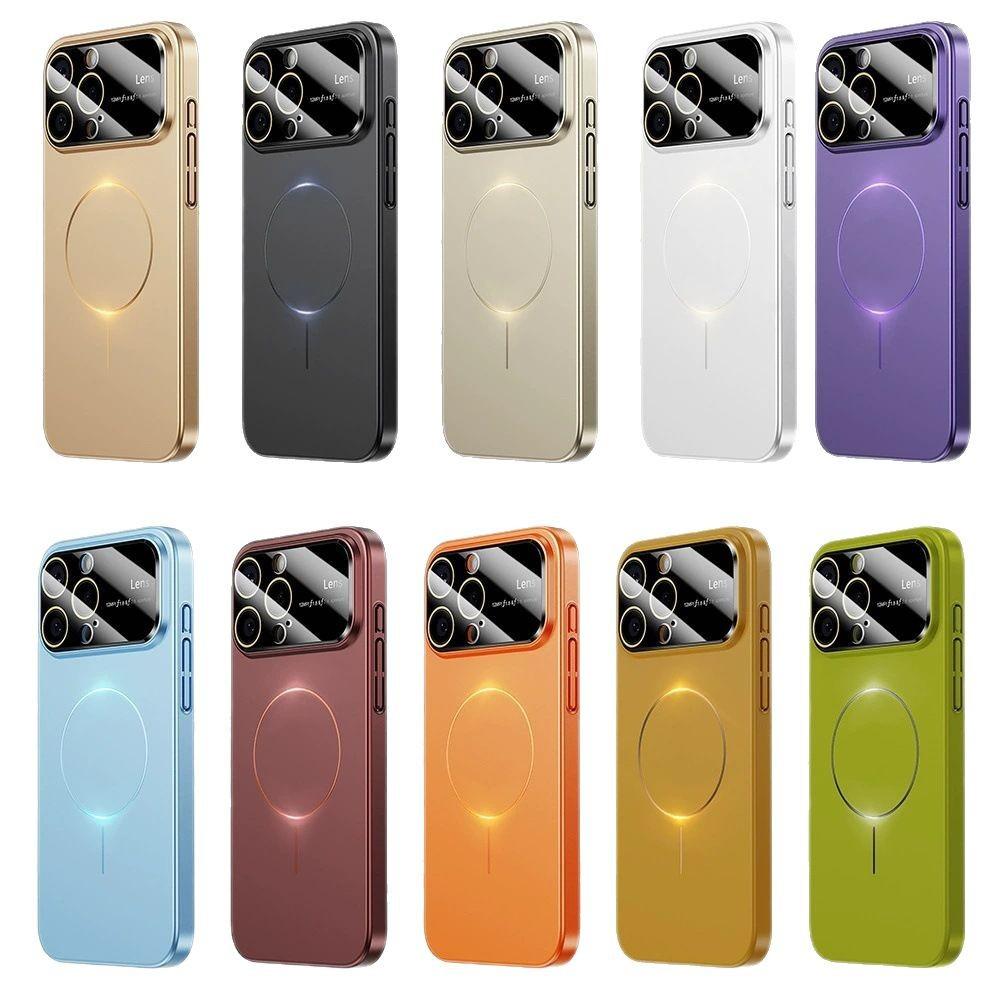 Applicable To iPhone17ProMax Mobile Phone Case, Thin Ring, High Light, Magnetic Attraction, Large Window, Apple 15PC Metallic Paint Protection