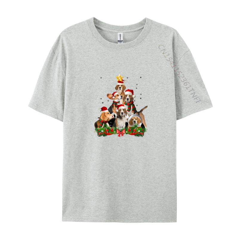 Men T Shirt Beagle Dog Christmas Dog Teeshirt Best Tees Black Tshirt Vintage American Style Winter Gift