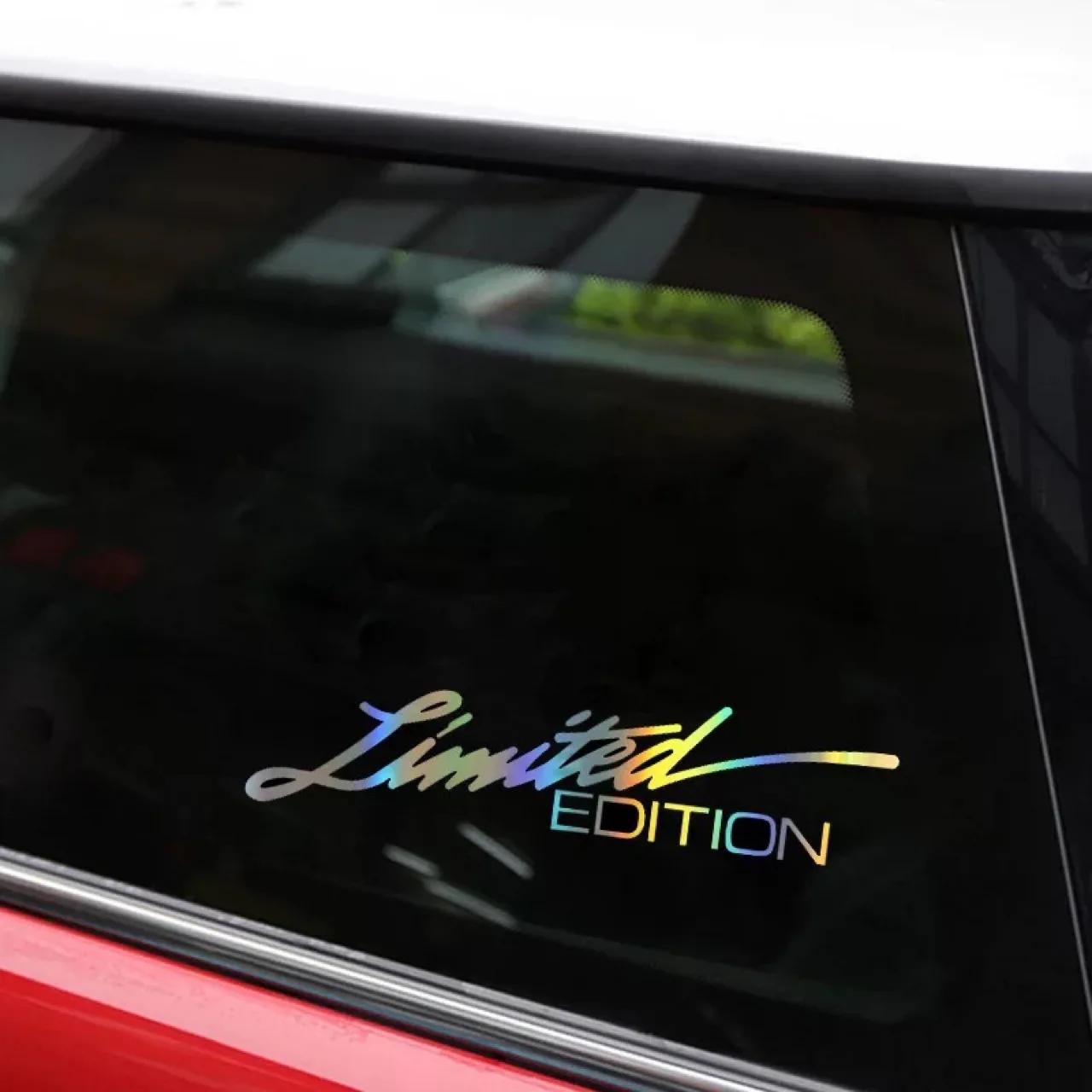 Автомобильные лазерные наклейки LIMITED EDITION Английская буква Украшение передней части автомобиля Светоотражающая наклейка Стикер для автостайлинга Автомобильные наклейки 16*4см