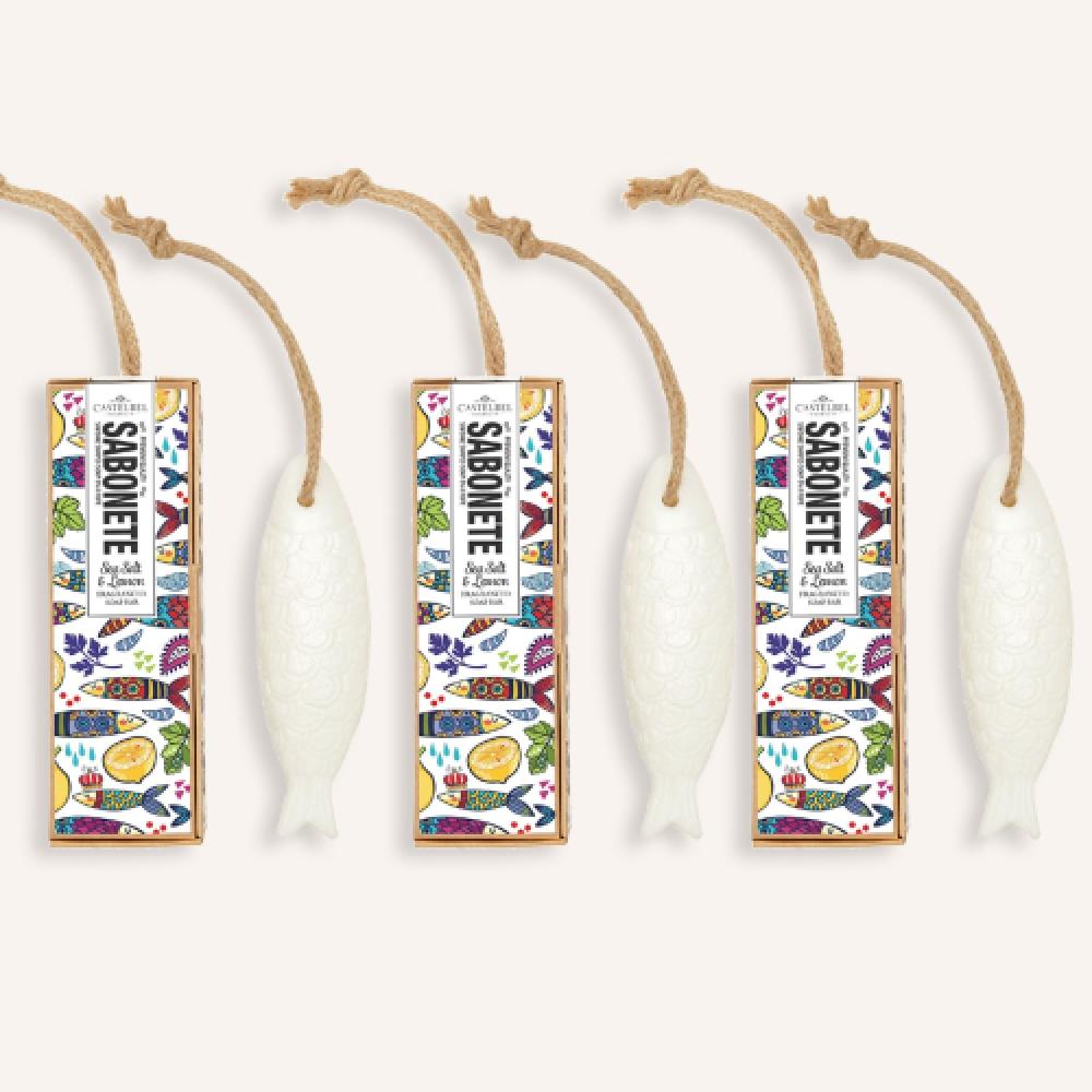 Castelbel [3pack] Sardine Soap Original   Lemon   Sea Salt  85g 3 NONE
