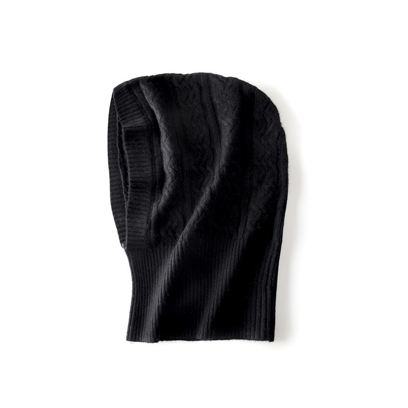 Unisex 100%Wool Knitted Balaclava Winter Ear Face Neck Protect One-Piece Scarf Hat Soft Warm Hooded Beanies Twist False Collar