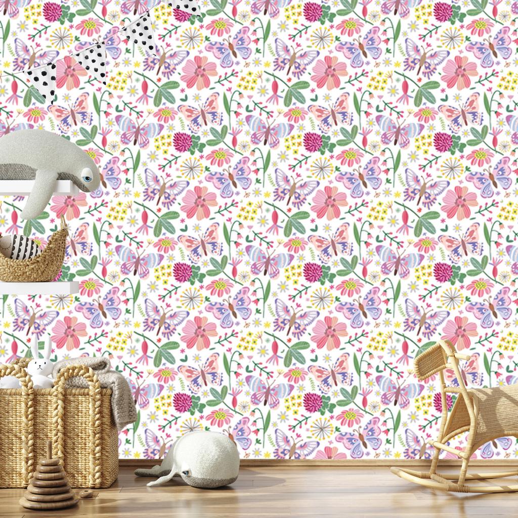 Butterflies On a Meadow Wallpaper for Living Room and Bedroom 50x1000