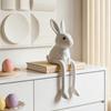 Bunny Figurine Easter Rabbit Sculpture White Rabbit Modern Resin Statue for Desk Cabinet Bookshelf Counter