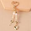 Perlen Herz Anhänger Schlüsselanhänger Zubehör stilvoll Legierung Freundschaft Schmuck Elegant Valentinstagsgeschenk Für Sie