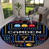 Pac-Man Custom Name Round Area Rug,Carpet Rug for Living Room Bedroom Sofa Playroom Decor,Non-slip Floor Mat