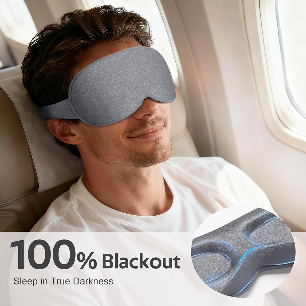Sleep Mask for Men Women - 100% Blackout Eye Masks for Sleep