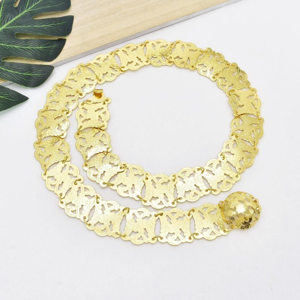 Silver Ethnic Style Belt Traditional Dance Dress Belt Chains Metal Waist Chain Party Decoration