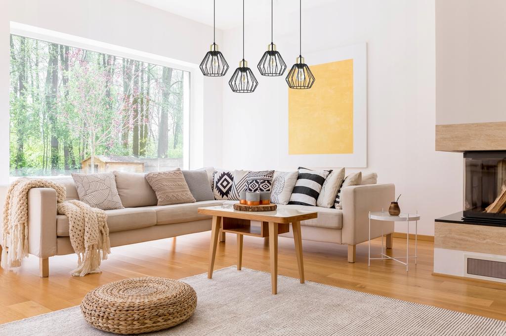 Hanging Lamp, Ceiling Chandelier, Wire Shade, Led