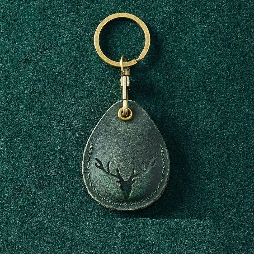High Quality Leather Access Card Case Fingerprint-proof Anti-fall Key Tag Ring Anti-lost Accessories Access Tags Cover Universal