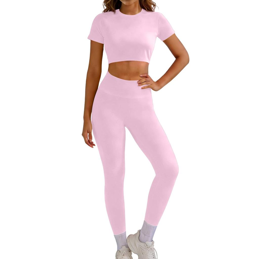 Women's Casual High-Waisted, Butt-Lifting, Skinny Yoga Pants And Outdoor Sports Long Pants Set