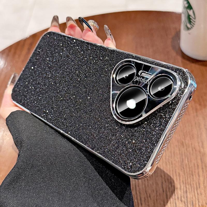 The heat dissipation frame glitter is suitable for Huawei pura11pro + mobile phone case, the new electroplating lens anti-drop all-inclusive hard case