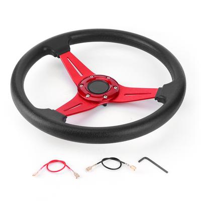 350mm14in Racing Car Drifting Steering Wheel Replacement Universal Modified AccessoryRed