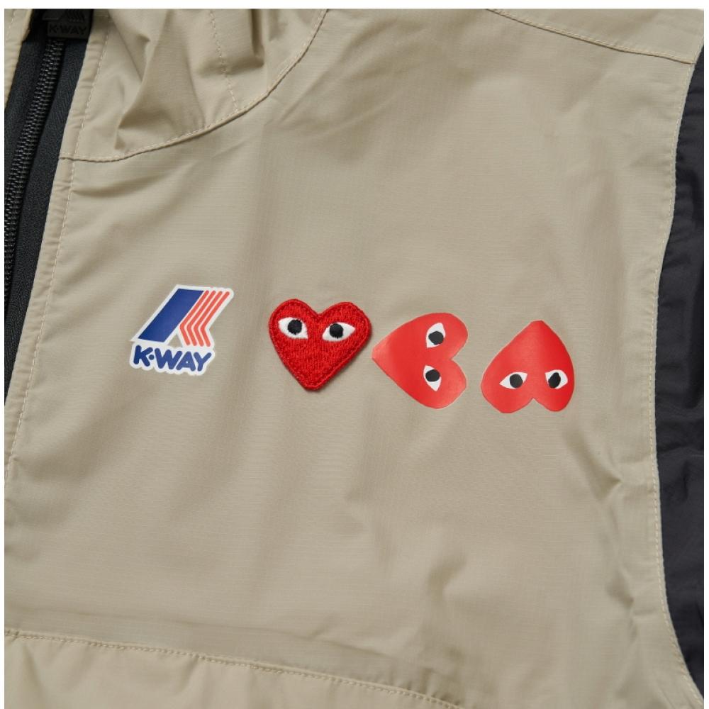 Comme Des Gar Ons Red Heart Wappen Half Zip Anorak Jacket Az J506 051