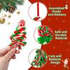 Wooden Christmas Tree Pendants 16 Pcs Lollipop Ornaments, Red Green Striped Peppermint Swirl Candy Cane Hanging Decorations Decoration, Colorful