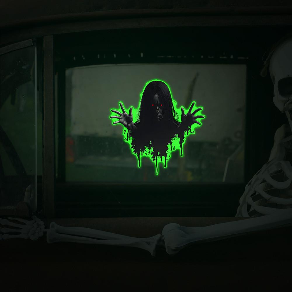 Halloween Green Light Ghost Pvc Wall Sticker Modern Minimalist Home Decoration