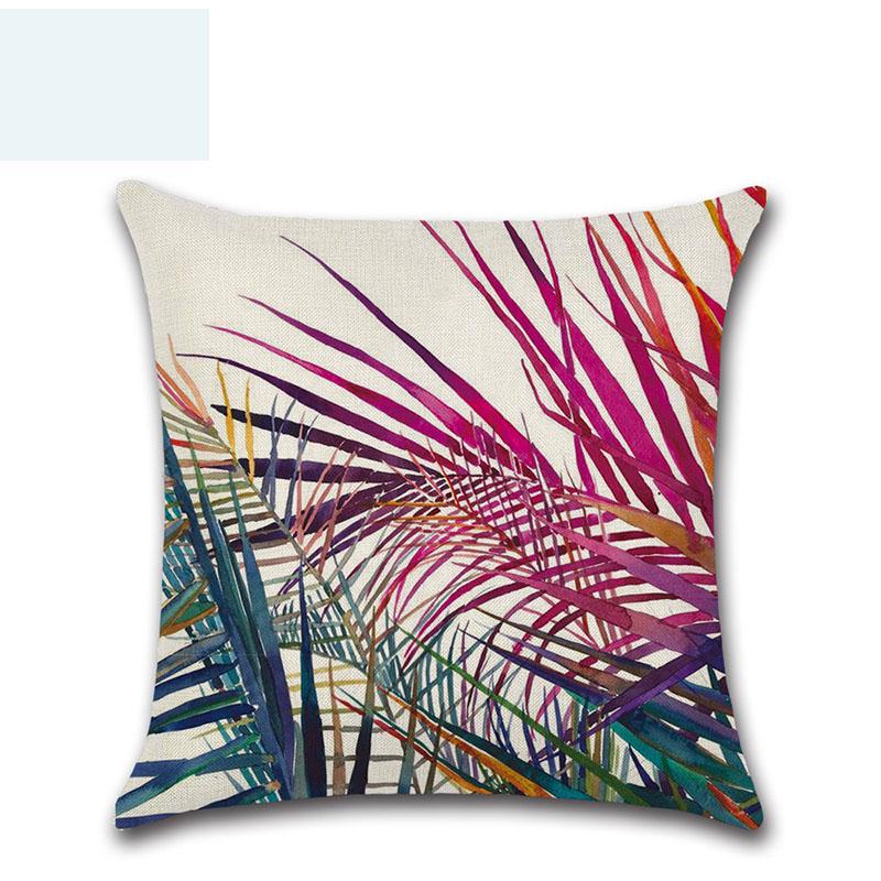 Tropical 18 Green Plant Pillow Case Cotton Sofa Cushion Cover Decorative