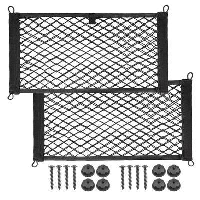 Síť na náklad do auta Úložný prostor v kufru BetterJonny 25X55cm Úložný prostor na zavazadla Síť na zavazadla Roztažitelná Elastická Síť na náklad do auta 8 Montážních šroubů a Síťka Kapsa na Síť pro