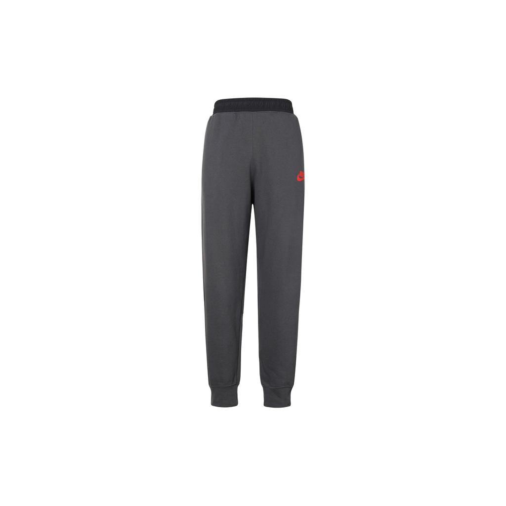 Nike Logo Print Cuffed Mid-Rise Comfortable Knitted Sports Pants Men Bottoms Gray CJ7043-060