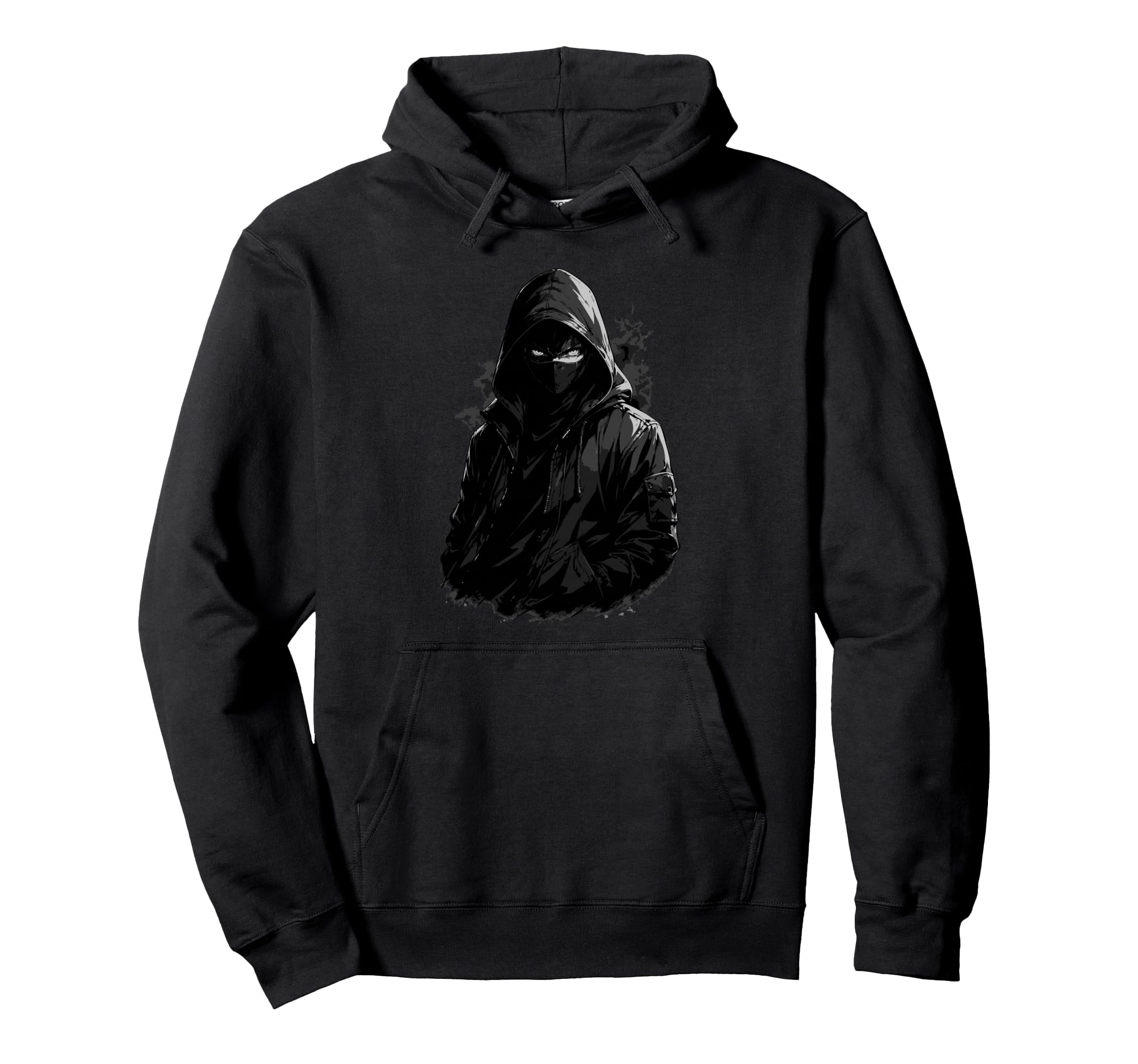 Masked Hooded Figure Anime Manga Street Style Hoodie чёрный