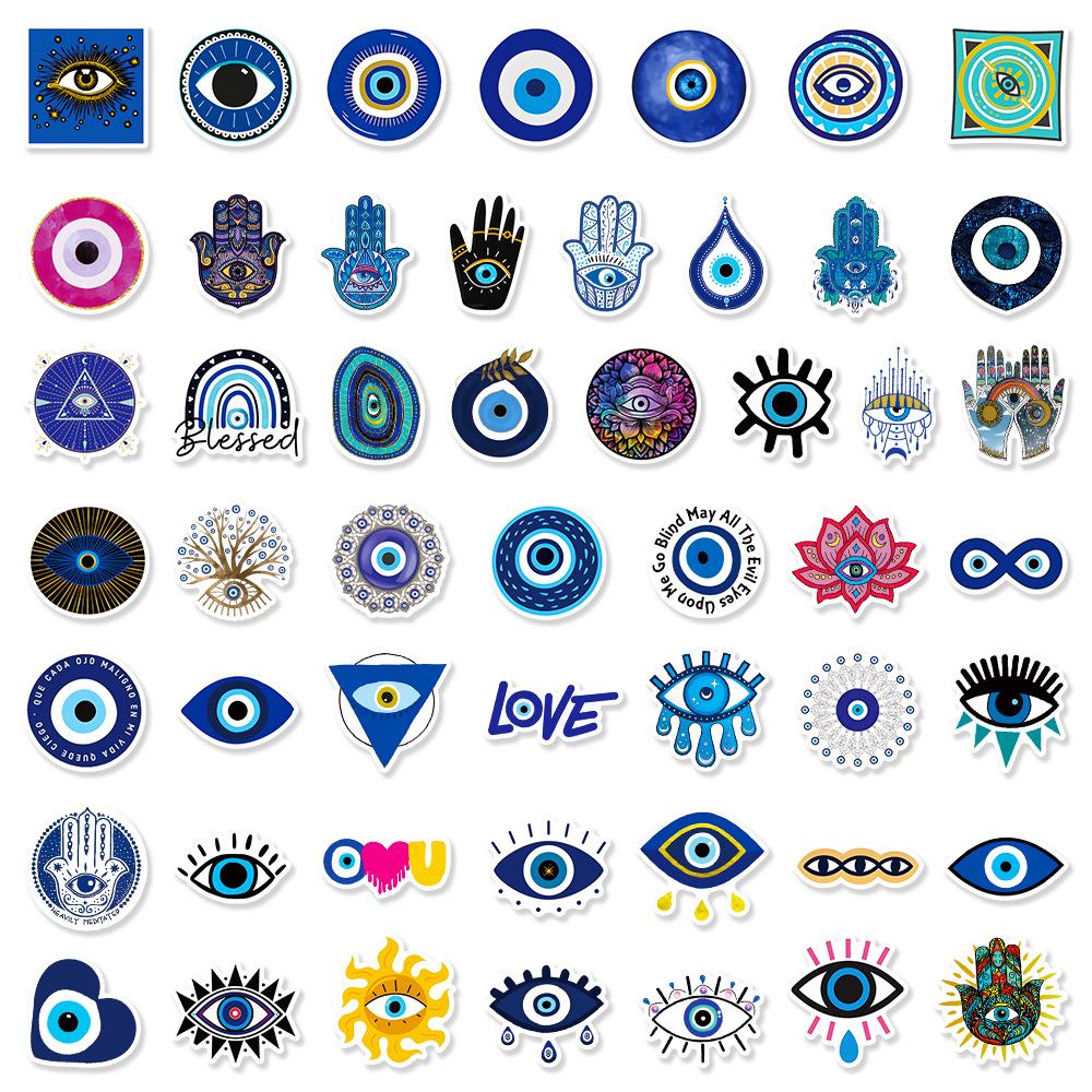 10/30/50pcs Evil Eye Cartoon Stickers Cool Turkish Graffiti Decals DIY Notebook Stationery Luggage Waterproof Aesthetic Sticker