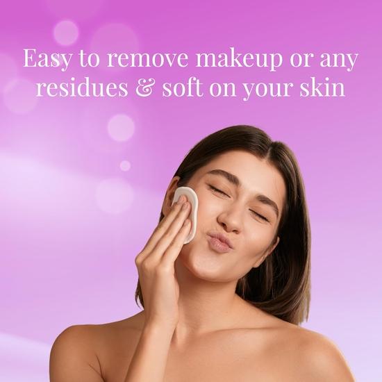 Origami Cotton Pads for Face Makeup Removal | Pre Makeup Cleansing | 80 Soft Round Pads - Pack of 3 (240 Pads)