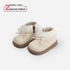 Girls' Autumn-Winter Princess Boots - Cotton-Lined Leather Toddler Shoes with Lace and Velvet Accents