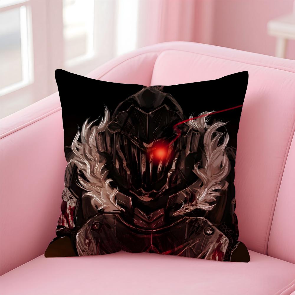 Handsome Anime Goblin SlayerCartoon Cushion Cover Pillow Case Soft Skin Friendly Fabric  Concealed Zipper