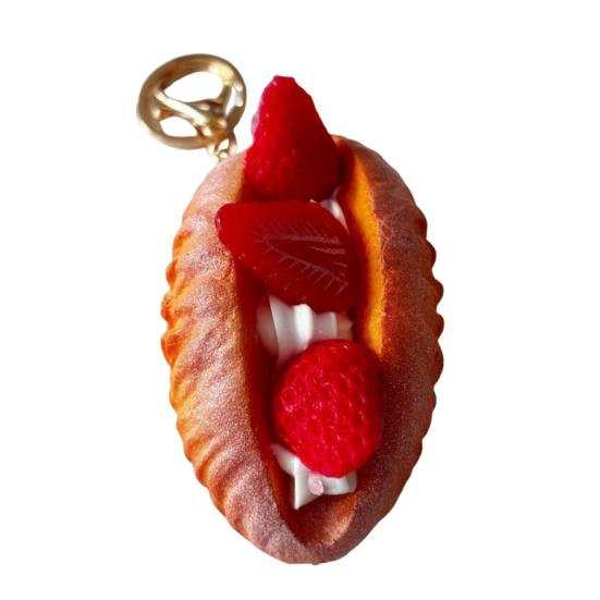 Simulated Food Squeeze Toy Keychain Stress Relief Bread Dessert Key Ring Backpack Hanging Decoration Bag Charm Purse Pendant