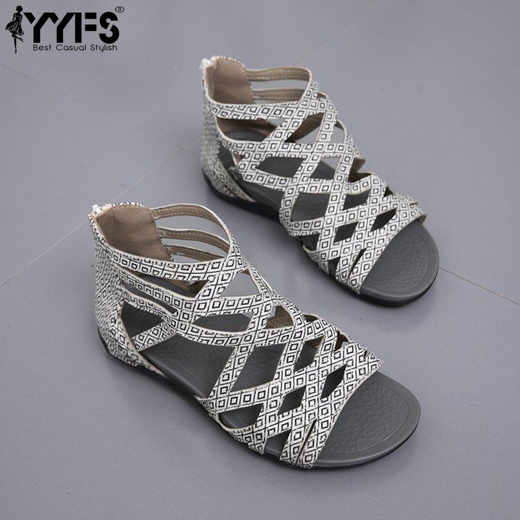 Dark Leopard Print Wedge Sandals Dark Leopard Print Roman Sandals