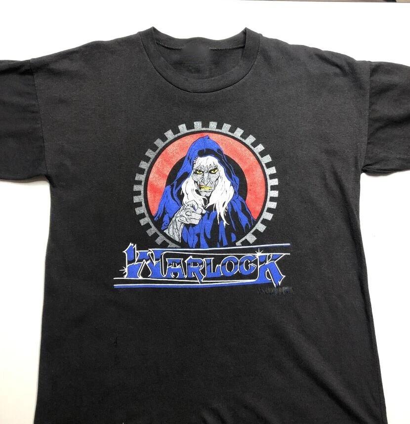 Vintage Warlock Band Für Fans Baumwolle Schwarz Alle Größen Herren Damen T-Shirt TR092 M black