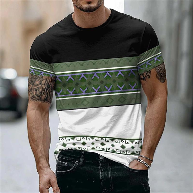3D printed men's street wear loose short sleeved T-shirt summer men's T-shirt Y2K fashion