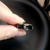 Gothic Punk Black Crystal Heart Love Red Cross Geometric Drip Oil Opening Ring Y2K Grunge Cool Hip Hop Jewelry Emo Accessories